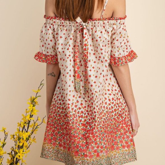 Cottage core summer off shoulder dress - Picture 4 of 7